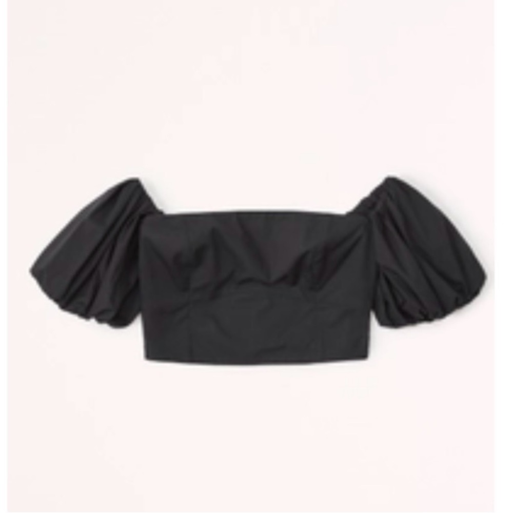Abercrombie & Fitch Off-The-Shoulder Poplin Set Top Black Size L